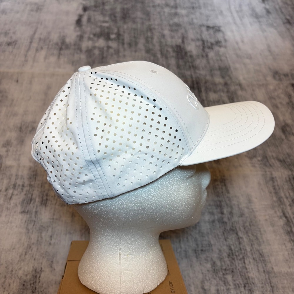 Celsius Energy Drink White Perforated Snapback Hat Embossed Logo Performance Cap - Picture 2 of 4